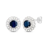 Thumbnail Image 1 of Round-Cut Blue Sapphire & Diamond Stud Earrings 1/2 ct tw 10K White Gold