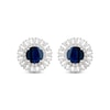 Thumbnail Image 2 of Round-Cut Blue Sapphire & Diamond Stud Earrings 1/2 ct tw 10K White Gold