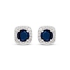 Thumbnail Image 2 of Round-Cut Blue Sapphire & Diamond Stud Earrings 1/8 ct tw 10K White Gold