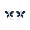 Thumbnail Image 2 of Marquise-Cut Blue Sapphire & Diamond Dragonfly Stud Earrings 1/20 ct tw 10K White Gold