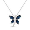 Thumbnail Image 1 of Marquise-Cut Blue Sapphire & Diamond Accent Dragonfly Necklace 10K White Gold