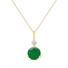 Thumbnail Image 1 of Round-Cut Emerald & Diamond Accent Necklace 10K Yellow Gold 18&quot;