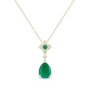 Thumbnail Image 1 of Pear-Shaped Emerald & Diamond Necklace 1/15 ct tw 10K Yellow Gold