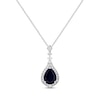 Thumbnail Image 1 of Oval-Cut Blue Sapphire & Diamond Necklace 1/5 ct tw 10K White Gold 18&quot;