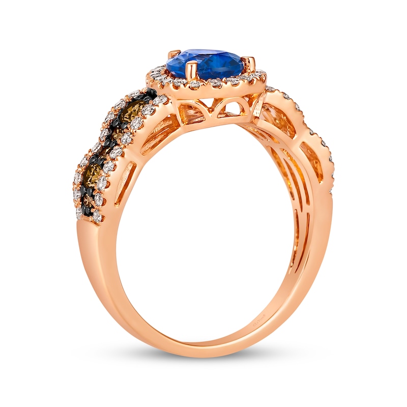 Le Vian Chocolate Waterfall Pear-Cut Sapphire Ring 3/4 ct tw Diamonds ...