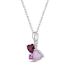 Thumbnail Image 2 of Heart-Shaped Lab-Created Ruby & Pink Lab-Created Opal, Round-Cut Pink Lab-Created Sapphire Necklace Sterling Silver 18”