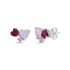 Thumbnail Image 1 of Multi-Shape Lab-Created Ruby, Pink Lab-Created Opal & Pink Lab-Created Sapphire Stud Earrings Sterling Silver