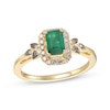 Thumbnail Image 1 of Le Vian Emerald-Cut Emerald Ring 1/5 ct tw Diamonds 14K Honey Gold