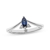 Thumbnail Image 1 of Marquise-Cut Blue Sapphire & Round-Cut Diamond Ring 1/20 ct tw 10K White Gold