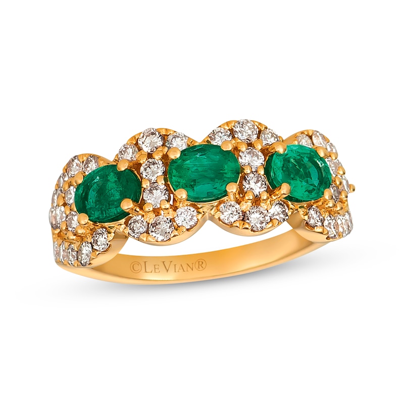 Le Vian Natural Oval-Cut Emerald Ring 3/4 ct tw Nude Diamonds 14K Honey ...