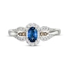 Thumbnail Image 4 of Le Vian Oval-Cut Sapphire Ring 1/5 ct tw Diamonds 14K Vanilla Gold