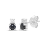 Thumbnail Image 1 of Round-Cut Sapphire & Diamond Earrings 1/15 ct tw 10K White Gold