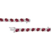 Thumbnail Image 1 of Oval-Cut Lab-Created Ruby & Round-Cut White Lab-Created Sapphire S-Curve Bracelet Sterling Silver 7.5”