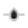 Thumbnail Image 2 of Pear-Shaped Black Diamond & Round-Cut White Diamond Engagement Ring 1-1/2 ct tw 14K White Gold