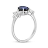 Thumbnail Image 2 of Oval-Cut Blue Lab-Created Sapphire & White Lab-Created Sapphire Ring Sterling Silver