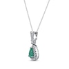 Thumbnail Image 2 of Pear-Shaped Emerald & Diamond Drop Necklace 1/2 ct tw 14K White Gold