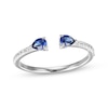 Thumbnail Image 1 of Pear-Shaped Blue Lab-Created Sapphire & White Lab-Created Sapphire Deconstructed Ring Sterling Silver