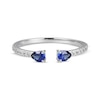 Thumbnail Image 3 of Pear-Shaped Blue Lab-Created Sapphire & White Lab-Created Sapphire Deconstructed Ring Sterling Silver