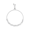 Thumbnail Image 1 of Pear-Shaped & Emerald-Cut White Lab-Created Sapphire Bolo Bracelet Sterling Silver