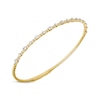 Thumbnail Image 2 of Baguette & Round-Cut Diamond Flex Bangle Bracelet 1/2 ct tw 10K Yellow Gold