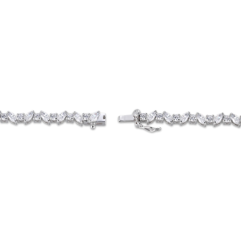 Main Image 3 of Marquise & Round-Cut White Lab-Created Sapphire Scatter Bracelet Sterling Silver 9&quot;