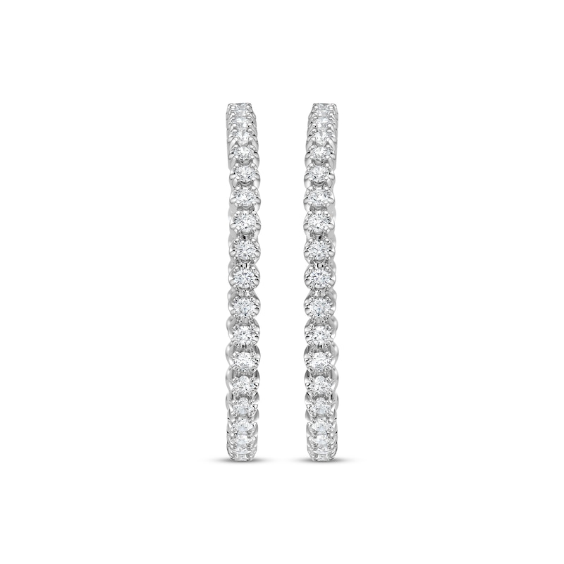 Main Image 2 of Lab-Grown Diamonds by KAY Inside-Out Hoop Earrings 3 ct tw 14K White Gold