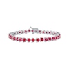 Thumbnail Image 0 of Lab-Created Ruby Line Bracelet Sterling Silver 7.25"