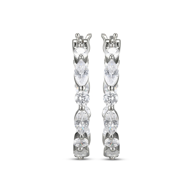 Marquise & Round-Cut White Lab-Created Sapphire Inside-Out Hoop Earrings Sterling Silver