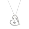 Thumbnail Image 3 of White Lab-Created Sapphire Heart Dangle Necklace Sterling Silver 18&quot;