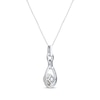 Thumbnail Image 3 of Cultured Pearl & White Lab-Created Sapphire Doorknocker Necklace Sterling Silver 18&quot;