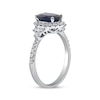 Thumbnail Image 2 of Oval-Cut Blue Sapphire & Diamond Ring 3/4 ct tw 14K White Gold