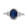 Thumbnail Image 3 of Oval-Cut Blue Sapphire & Diamond Ring 3/4 ct tw 14K White Gold