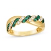 Thumbnail Image 0 of Le Vian Emerald & Diamond Crossover Twist Ring 1/5 ct tw 14K Honey Gold