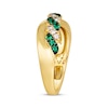 Thumbnail Image 1 of Le Vian Emerald & Diamond Crossover Twist Ring 1/5 ct tw 14K Honey Gold