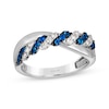 Thumbnail Image 0 of Le Vian Blue Sapphire & Diamond Crossover Twist Ring 1/5 ct tw 14K Vanilla Gold