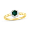 Thumbnail Image 1 of Lab-Created Emerald & White Lab-Created Sapphire Ring 10K Yellow Gold