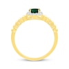 Thumbnail Image 2 of Lab-Created Emerald & White Lab-Created Sapphire Ring 10K Yellow Gold