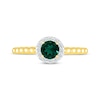 Thumbnail Image 3 of Lab-Created Emerald & White Lab-Created Sapphire Ring 10K Yellow Gold