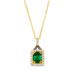Le Vian Emerald Necklace 1/2 ct tw Diamonds 14K Honey Gold 19&quot;