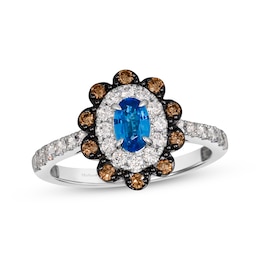 Le Vian Sapphire Ring 5/8 ct tw Diamonds Platinum