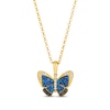 Thumbnail Image 0 of Le Vian Garden Party Blue Sapphire & Diamond Butterfly Necklace 1/8 ct tw 14K Honey Gold 19"