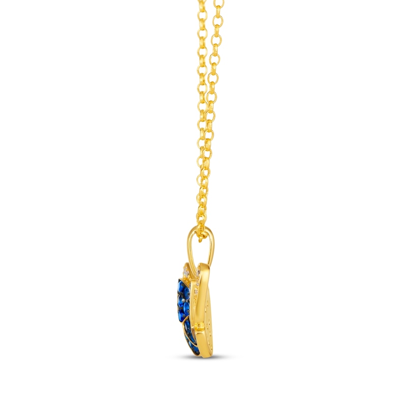 Le Vian Garden Party Blue Sapphire & Diamond Butterfly Necklace 1/8 ct tw 14K Honey Gold 19"
