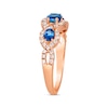 Thumbnail Image 2 of Le Vian Blue Sapphire Three-Stone Ring 3/8 ct tw Diamonds 14K Rose Gold