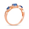 Thumbnail Image 3 of Le Vian Blue Sapphire Three-Stone Ring 3/8 ct tw Diamonds 14K Rose Gold