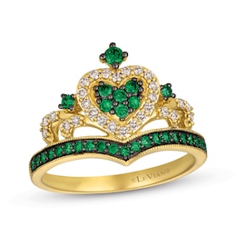 Le Vian Emerald Royalty Tiara Ring 1/5 ct tw Diamonds 14K Honey Gold - Size 7