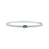 Thumbnail Image 0 of Emerald-Cut Lab-Created Emerald & White Lab-Created Sapphire Bangle Bracelet Sterling Silver