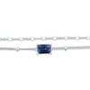 Thumbnail Image 3 of Emerald-Cut Blue Lab-Created Sapphire Double Strand Bracelet Sterling Silver 7.5&quot;