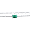 Thumbnail Image 3 of Emerald-Cut Lab-Created Emerald Double Strand Bracelet Sterling Silver 7.5&quot;