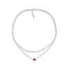 Thumbnail Image 1 of Emerald-Cut Lab-Created Ruby Double Strand Necklace Sterling Silver 17.5&quot;