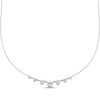 Thumbnail Image 1 of Graduated White Lab-Created Sapphire Necklace Sterling Silver 18&quot;